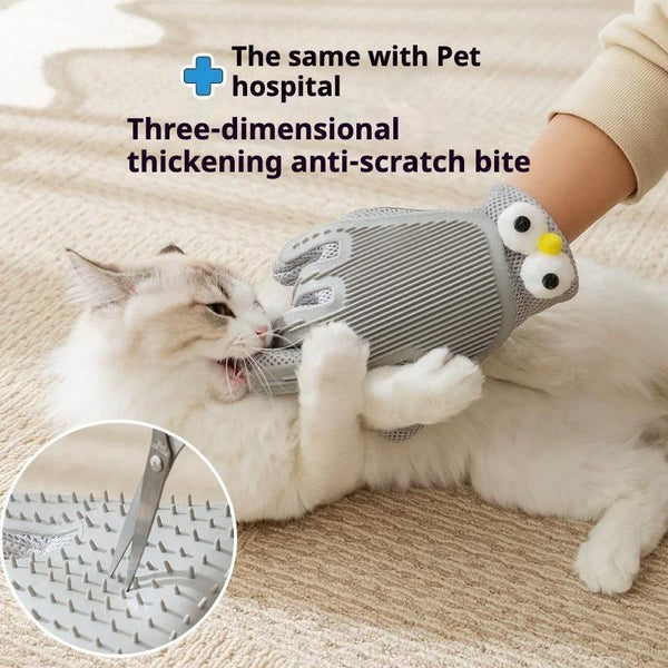 2-in-1 Pet Grooming Glove for Cats and Dogs – Double-Sided Hair Removal & Massage Glove with Anti-Scratch Protection | High-Efficiency Deshedding & Cleaning Tool