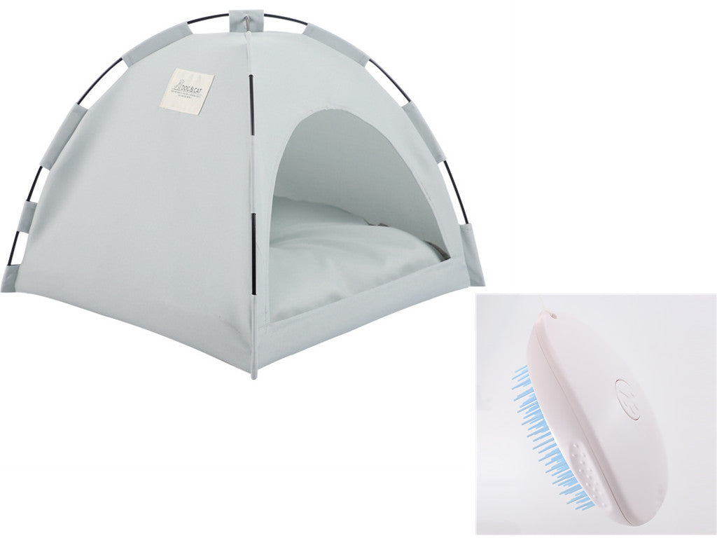 Foldable Pet Tent Bed  Cozy Indoor & Outdoor Cat & Dog House with Cushion