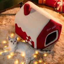 Cozy Christmas Cat Home