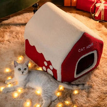 Cozy Christmas Cat Home