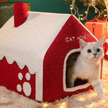 Cozy Christmas Cat Home