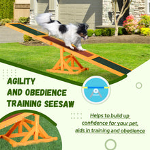 PawHut Dog Agility Seesaw – Outdoor Training Teeter Totter for Dogs | Anti-Slip Balance Board for Exercise, Confidence & Obedience | Durable Fir Wood