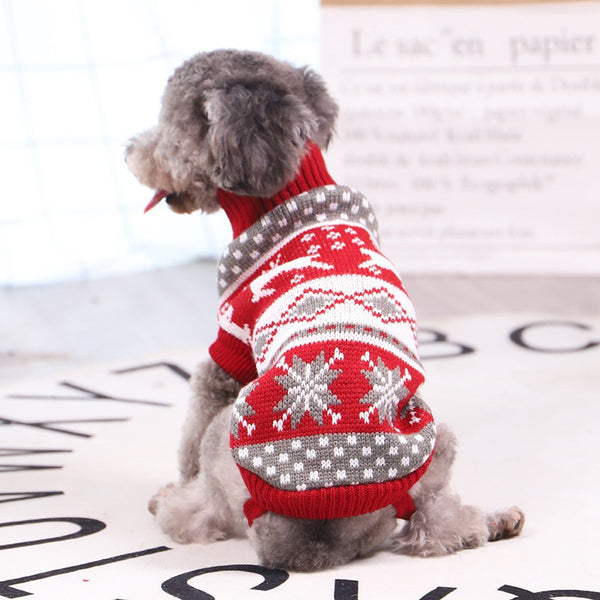 Christmas Reindeer Dog Sweater – Warm Knitted Turtleneck Holiday Pet Pullover
