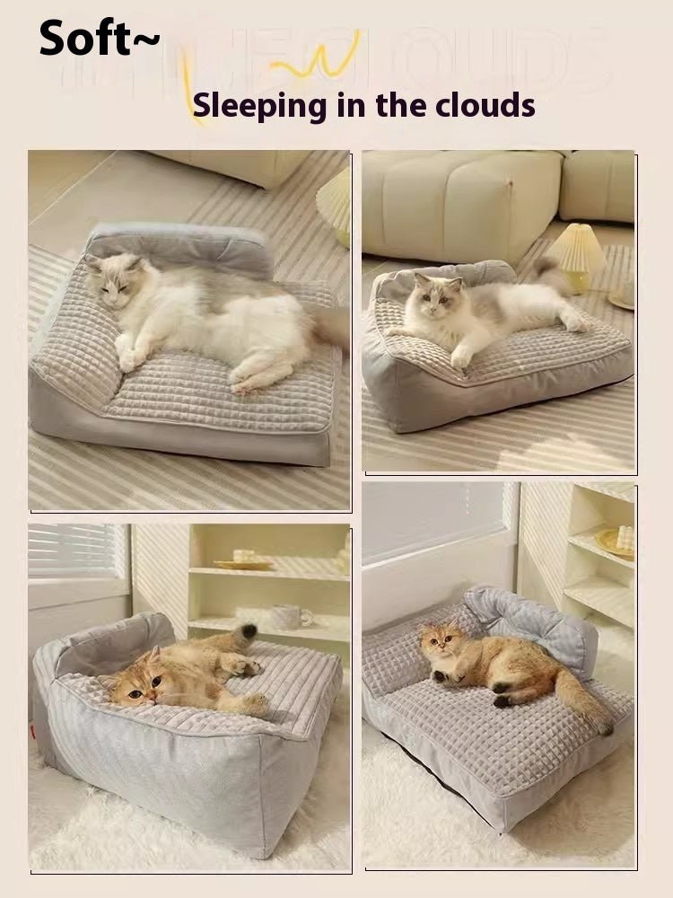 All-Season Pet Sofa Bed Removable Washable & Ultra-Cozy for Cats & Dogs