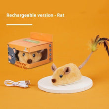 Electric Rechargeable Cat Mouse Toy – Interactive Touch-Activated Running Mouse with Obstacle Avoidance & Feather Tail | USB Charging | Smart Motion Cat Chase Toy