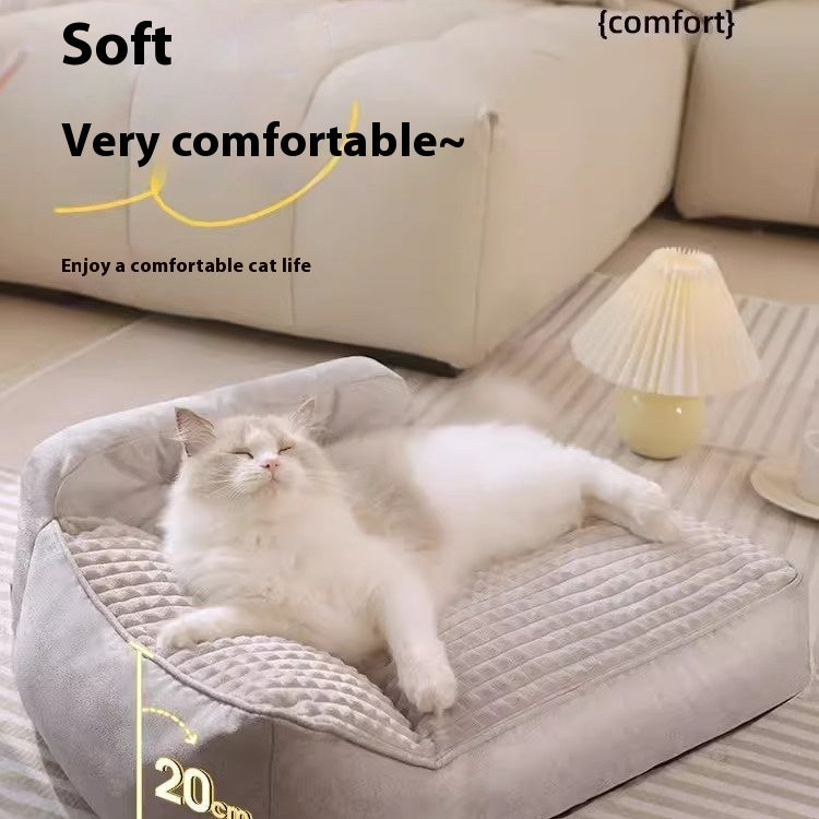 All-Season Pet Sofa Bed Removable Washable & Ultra-Cozy for Cats & Dogs