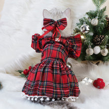 Pet Christmas Skirt Outfit – Holiday Plaid & Velvet Dresses for Cats with Matching Bow Headdress