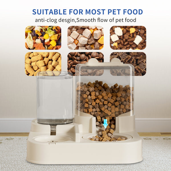 Automatic Pet Feeder & Water Dispenser – 2-in-1 Transparent 2000ml Food + 1500ml Water Auto Refilling System for Cats & Dogs