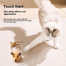 Electric Rechargeable Cat Mouse Toy – Interactive Touch-Activated Running Mouse with Obstacle Avoidance & Feather Tail | USB Charging | Smart Motion Cat Chase Toy