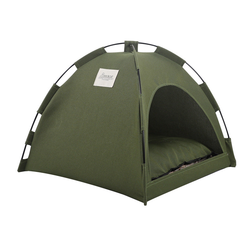 Foldable Pet Tent Bed  Cozy Indoor & Outdoor Cat & Dog House with Cushion