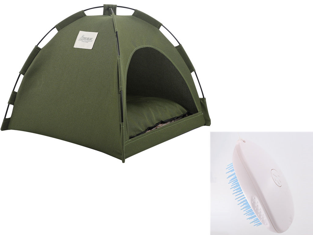 Foldable Pet Tent Bed – Cozy Indoor & Outdoor Cat & Dog House with Cushion